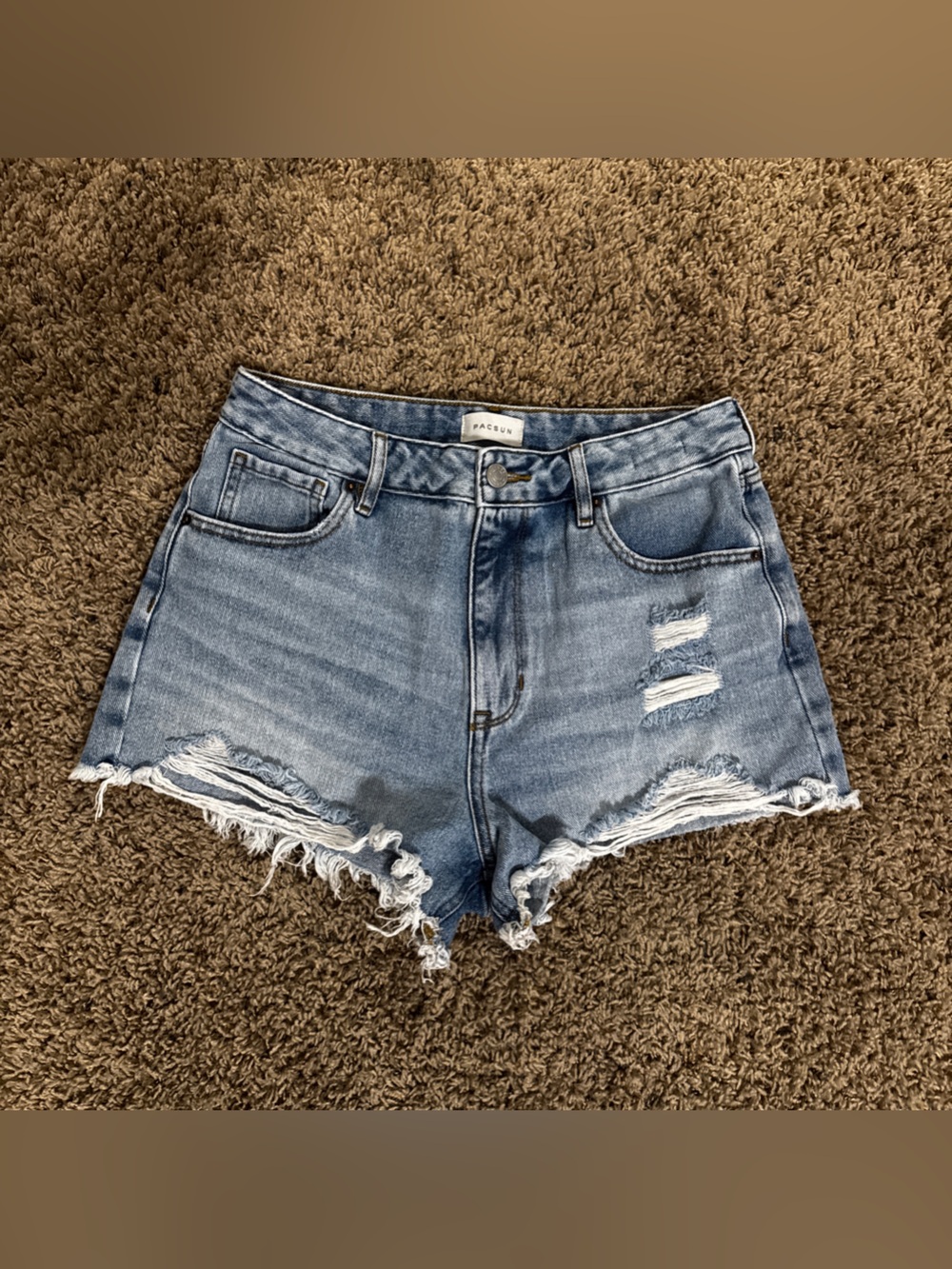 PacSun High-Rise Distressed Denim Shorts